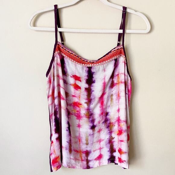 Bl^nk London Anthropologie | Areena Tie Dye Tank Top Pink Purple Boho Large - Picture 2 of 7